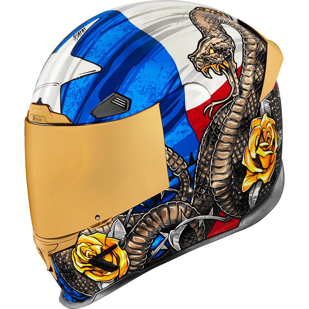 Icon - Casque Airframe Pro Tejas Libre™ Bleu / Beige / Rouge