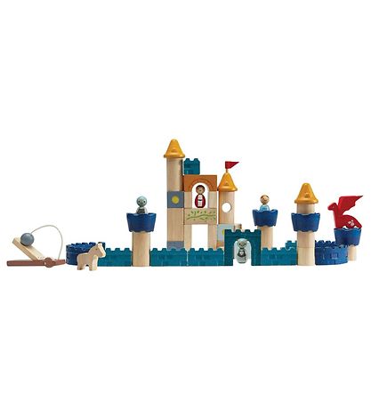 PlanToys Tr?leget?j - Slotsklodser - 47 Dele - Tr?