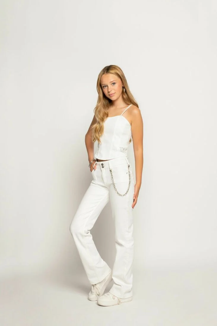FRANKIE & LIBERTY witte frankie & liberty top denim bustier