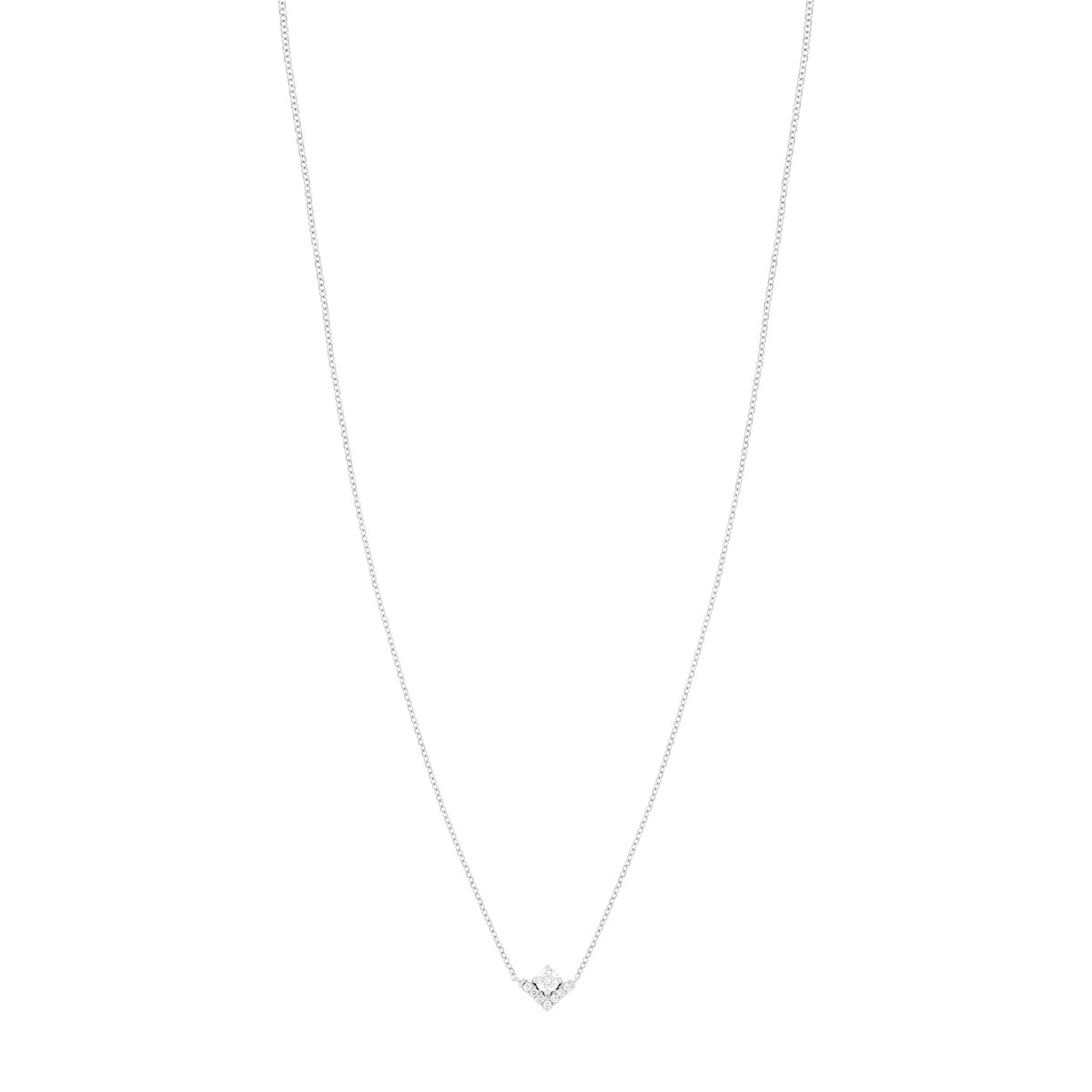 Collier or blanc 750 diamants synthétiques 0.20 carat