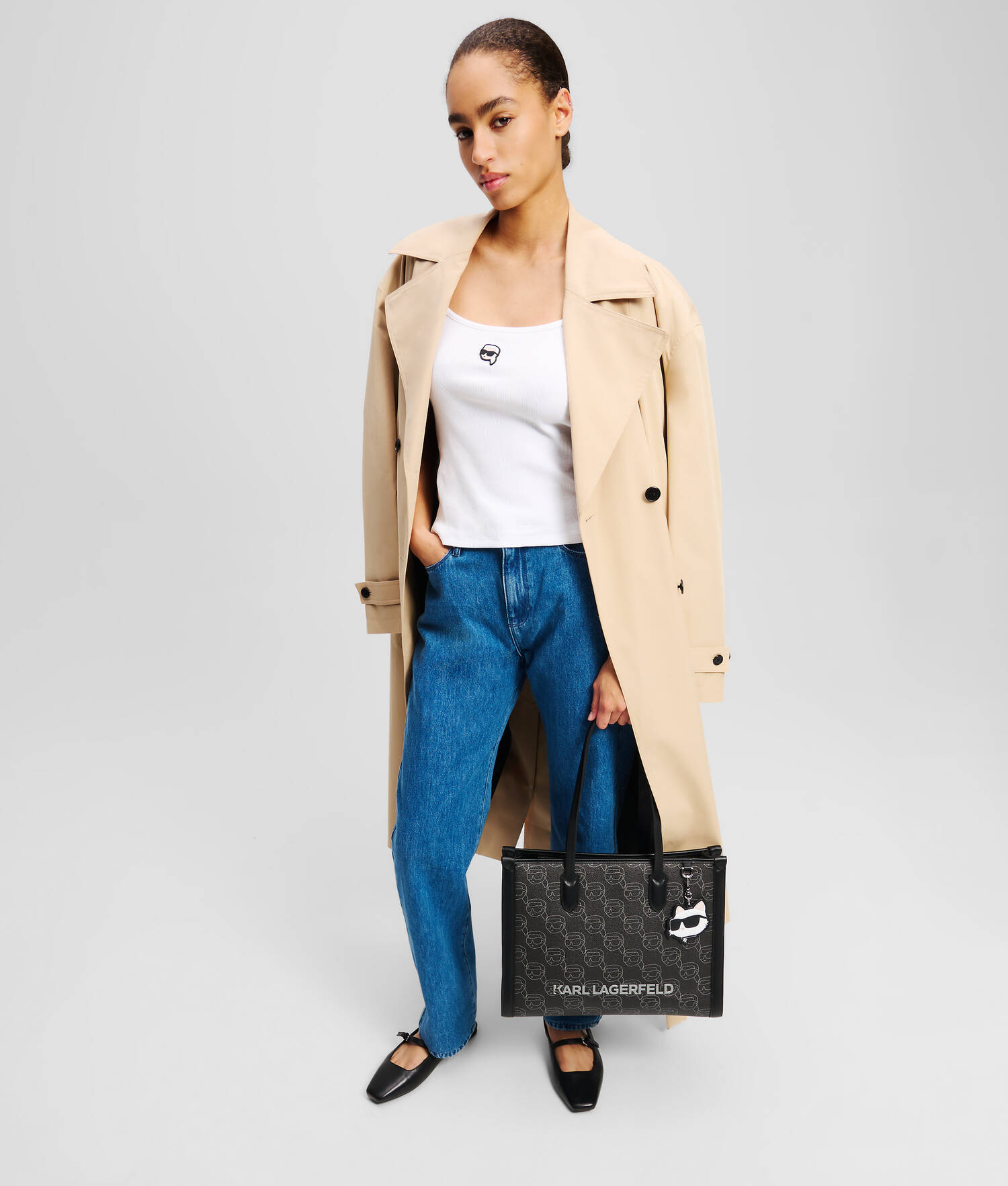 SAC CABAS IKON TAILLE MOYENNE - NFT All Over Pattern Noir