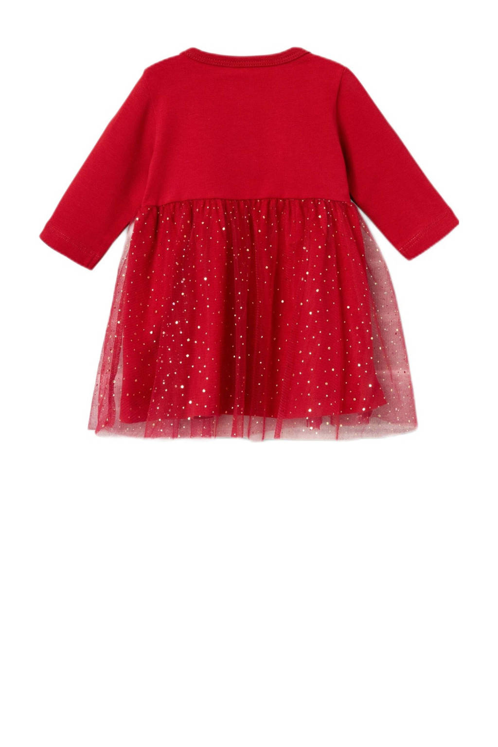 NAME IT korte jurk glitter rood