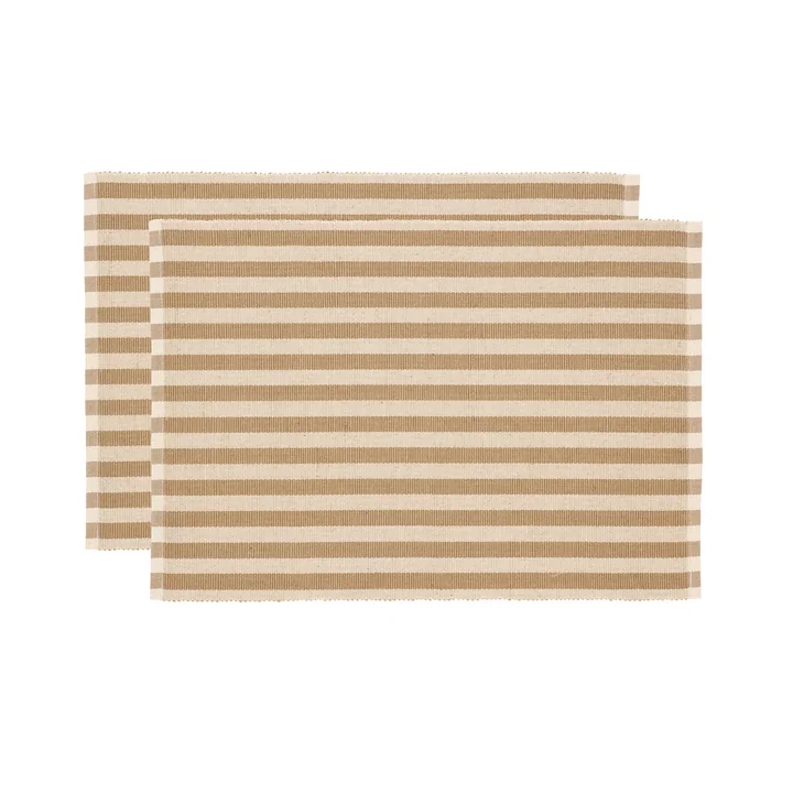 Södahl - Statement Stripe Tischset, 33 x 48 cm, beige (2er-Set)