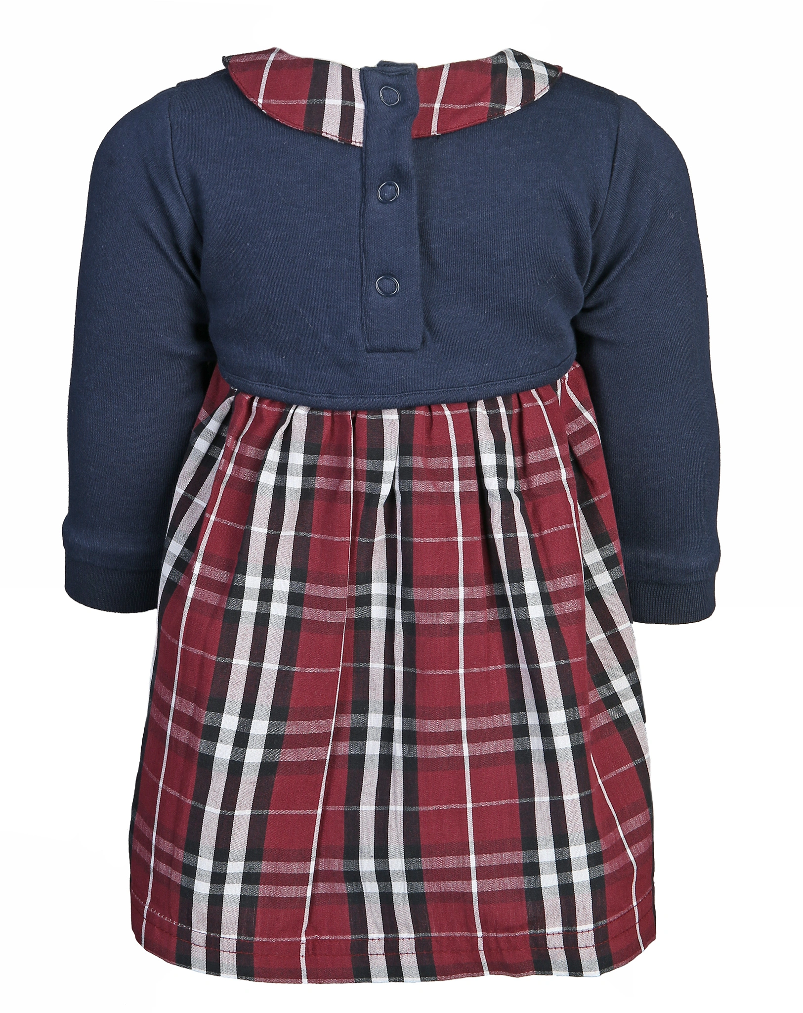 Webkleid KARO mit Langarmshirt in marine