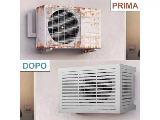Copricondizionatore en aluminium blanc L86 x P44 x H68 cm - Résistant pour l'extérieur