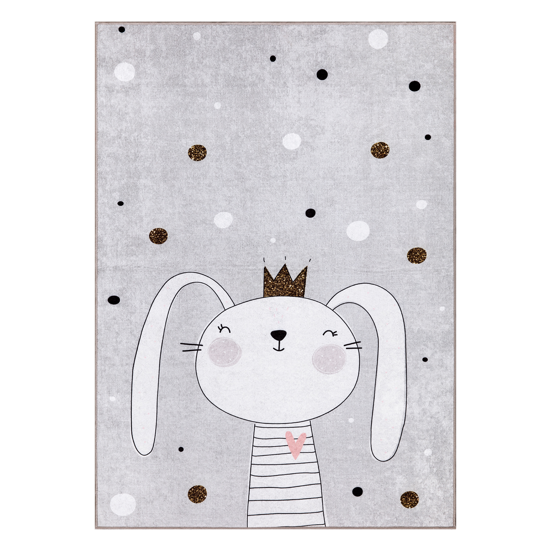 Kinderteppich - hellgrau - Hase - 120x170 cm