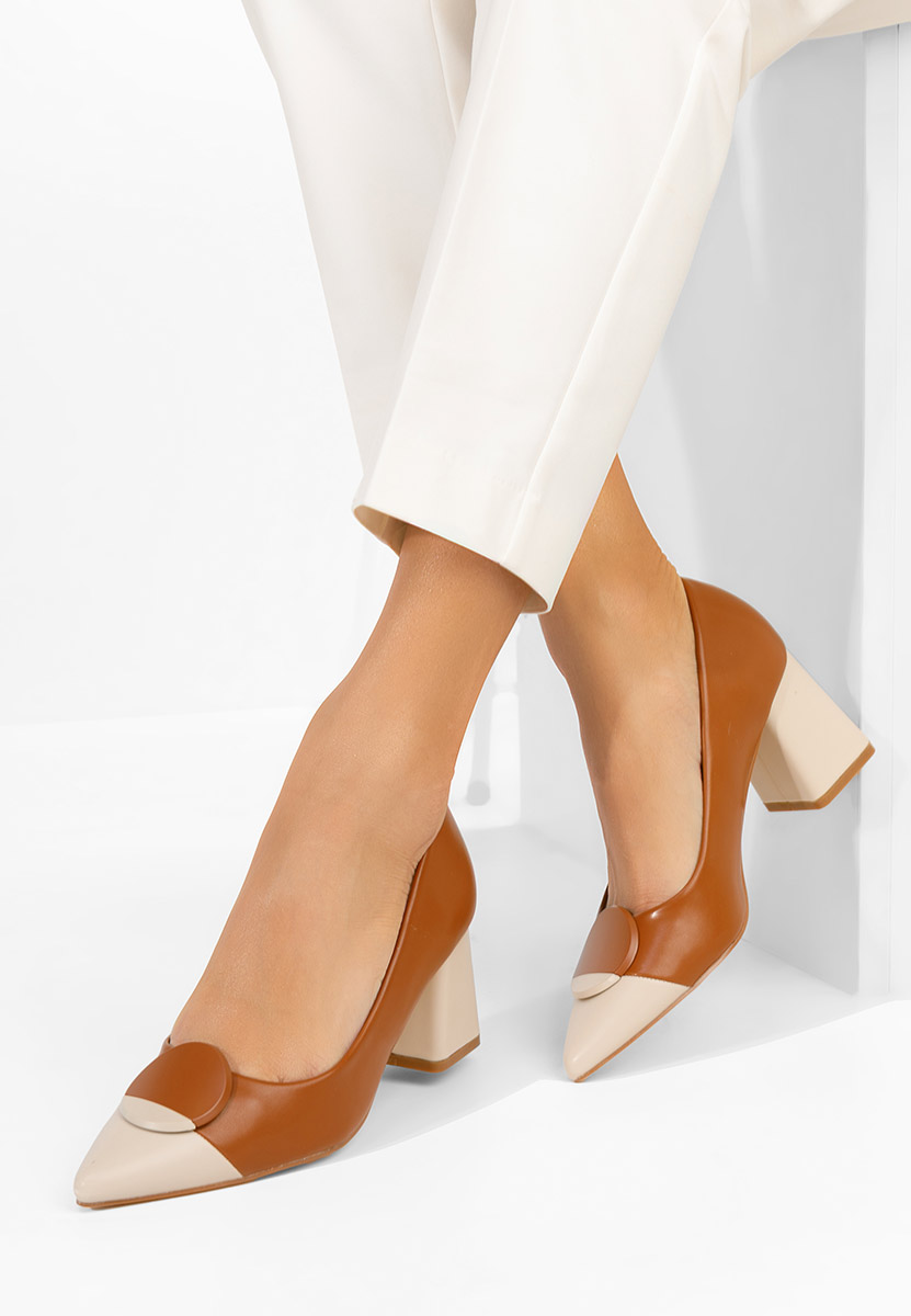 Chaussures à talon épais chameau Selinnia