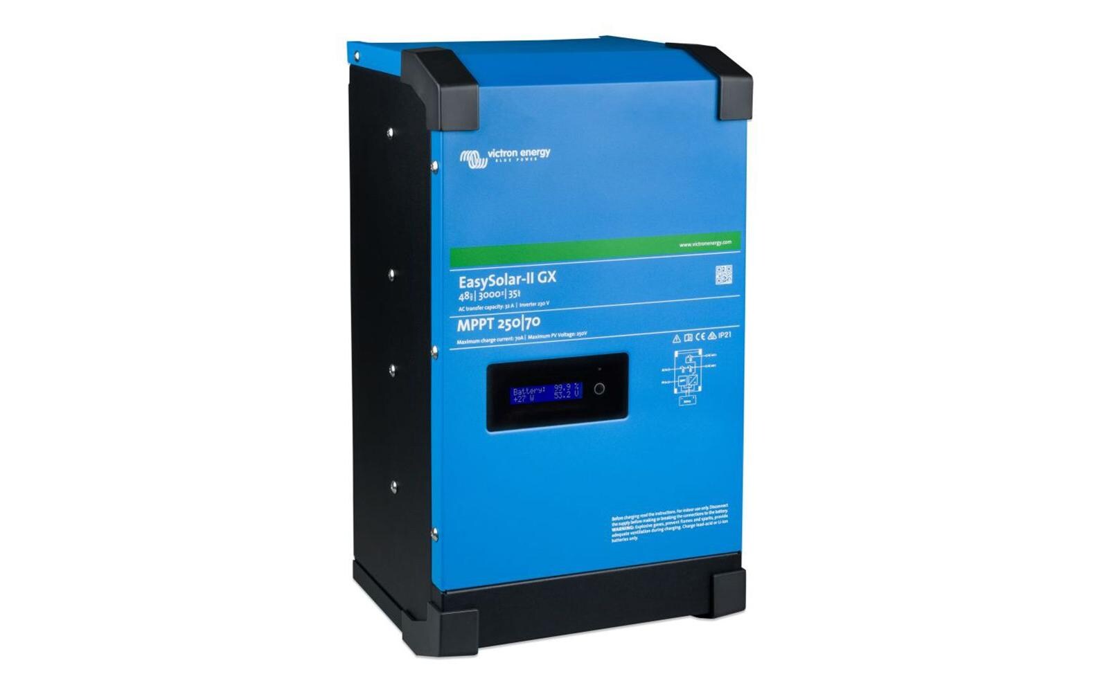 EasySolar II GX 48 V 3000 VA /35-32 A, MPPT 250 V 70 A<br>Kombination aus GX-Gerät, MPPT Solar-Laderegler und Wechselrichter-/Ladegerät