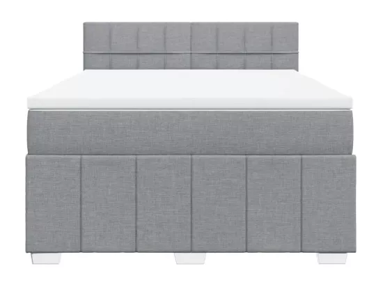 Sommier à lattes de lit avec matelas Gris clair 160x200cm Tissu