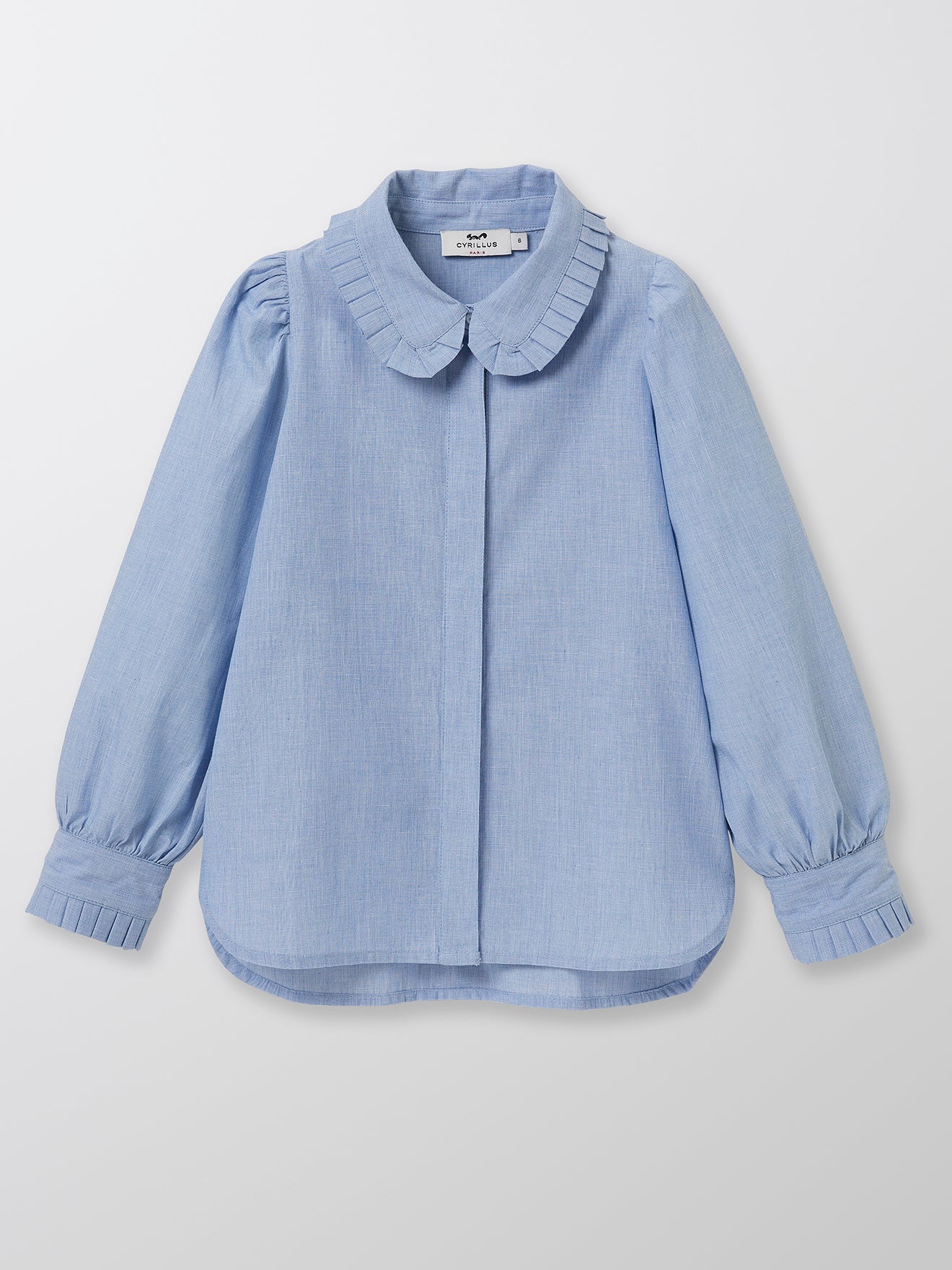 Chemise Fille maxi col plissé