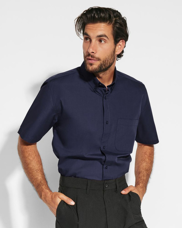 Roly CM5503 - AIFOS Chemise à manches courtes et col classique amidonné avec un bouton