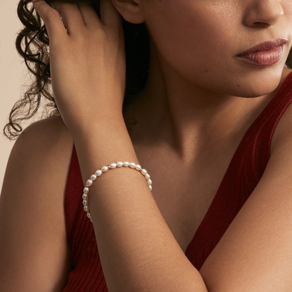 Bracelet Ciriola Or Jaune Perle De Culture