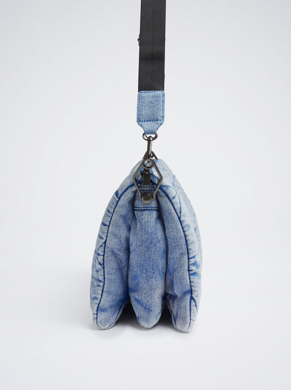 Bolsa de ombro em jeans - Azul