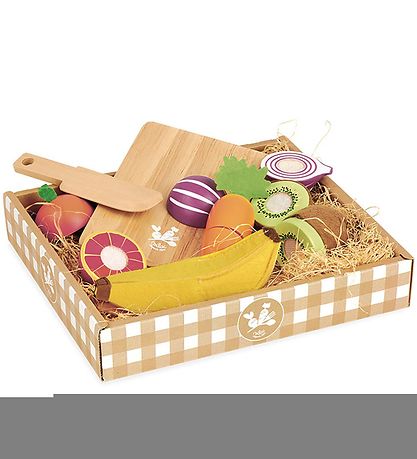 Vilac Spiellebensmittel - Obst & Gemüse m. Schneidebrett