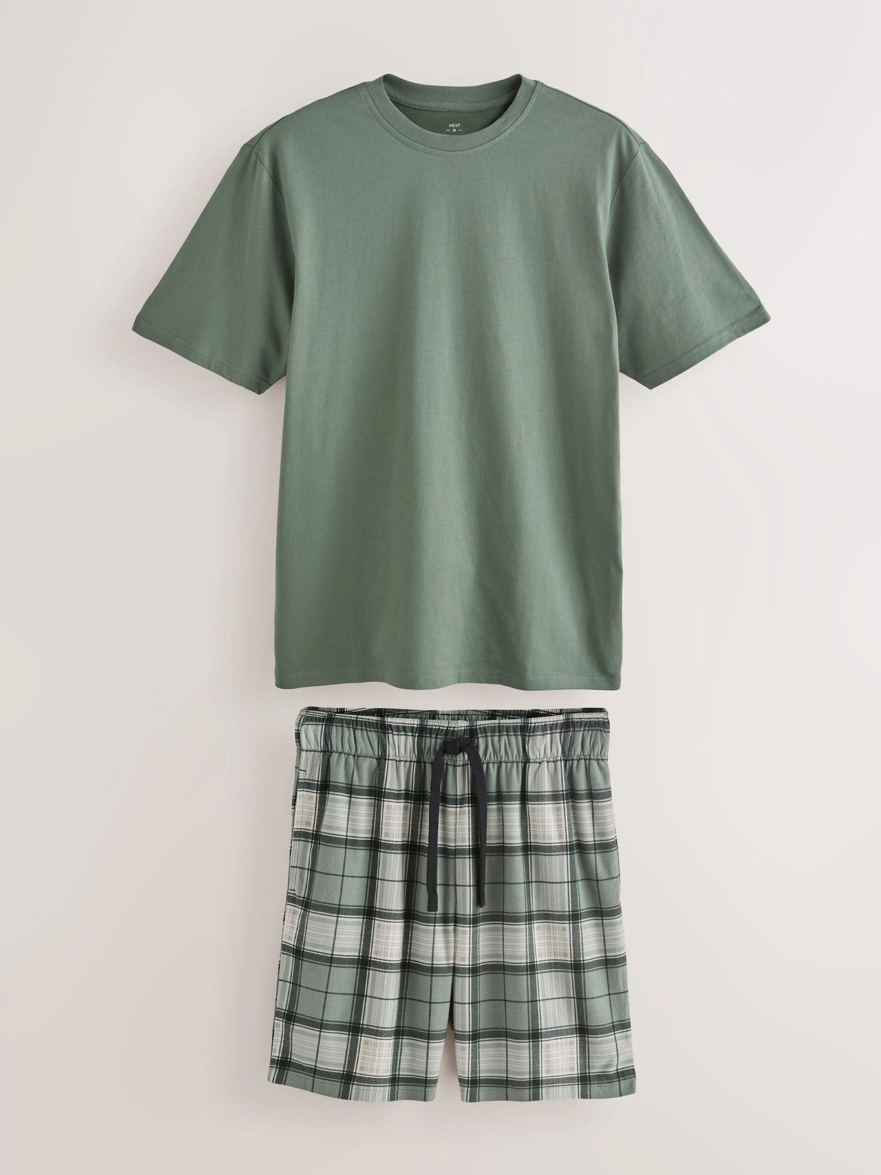 Grijs-groen - Motionflex behaaglijke pyjamaset met korte broek