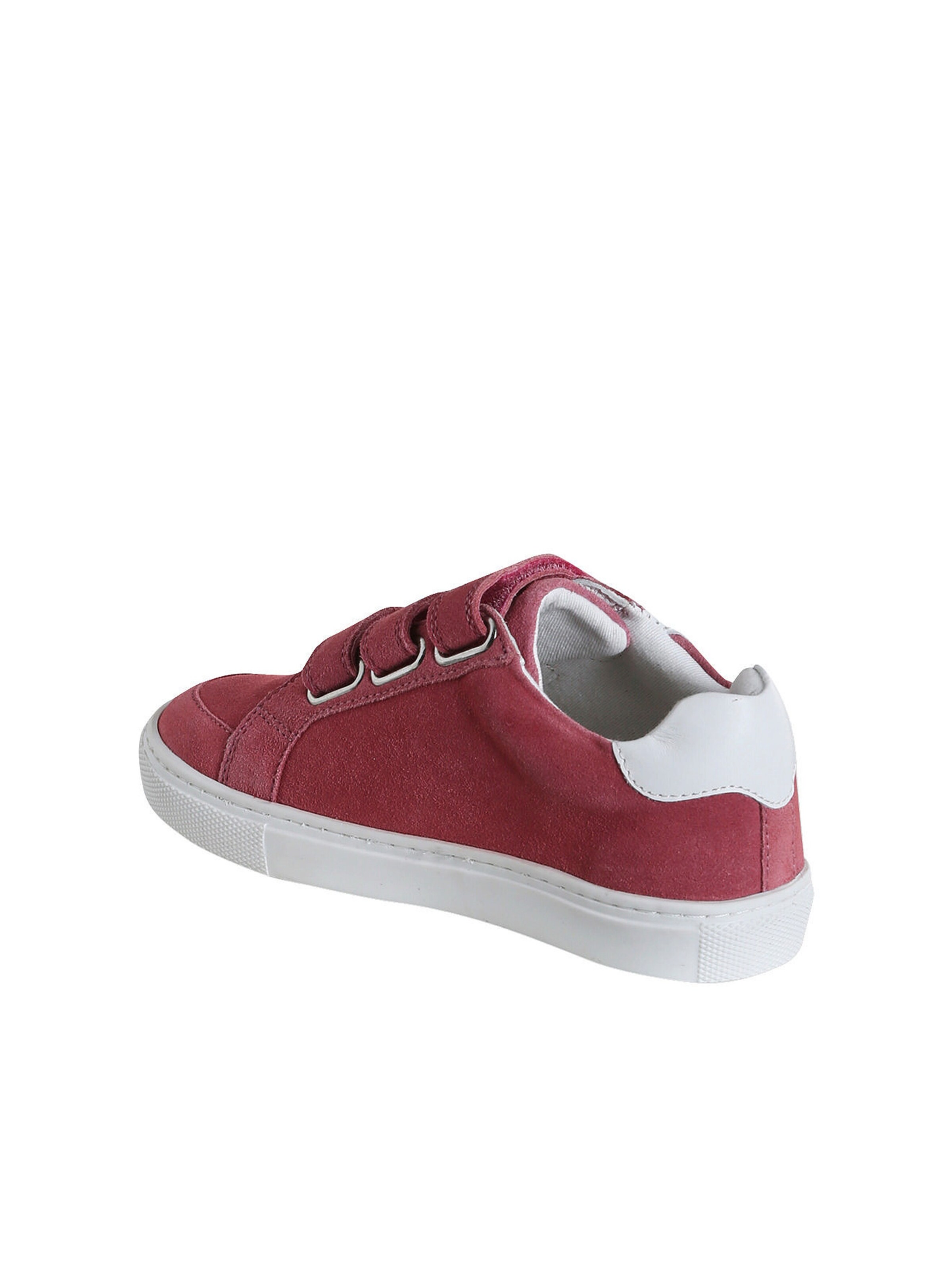 Vertbaudet Kinder Ledersneakers mit Klettverschluss himbeer