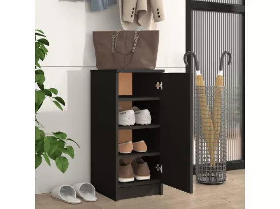 Armoire à chaussures noir 30x35x70 cm bois d'ingénierie
