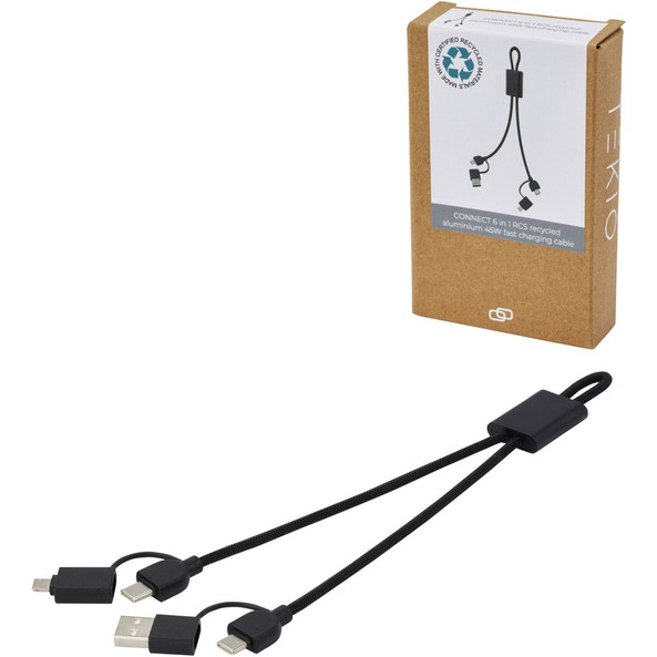 Tekiō® 124345 - Câble de Charge Rapide 6-en-1 en Aluminium Recyclé 45W