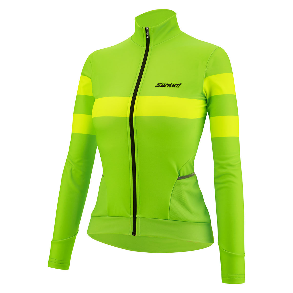 Santini Coral Bengal Thermal Fietsshirt Lange Mouwen Fluo Groen Dames