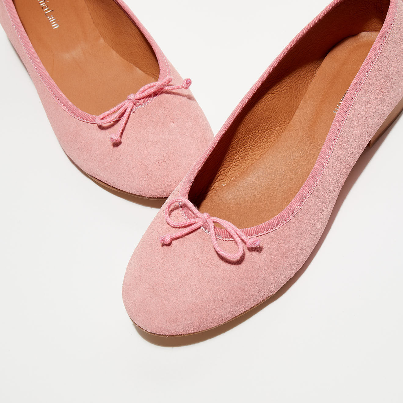 Quartier Latin Ballerines en Velours de Cuir Jeanne roses