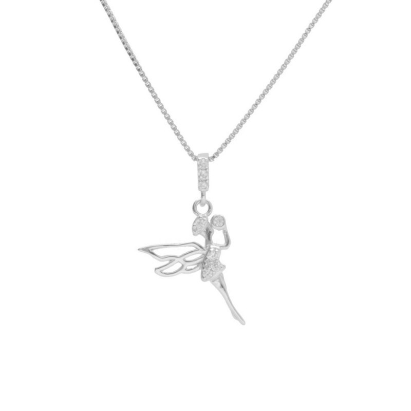 Collier Argent 925/000 Rhodié - Fée Pavée de Zirconiums