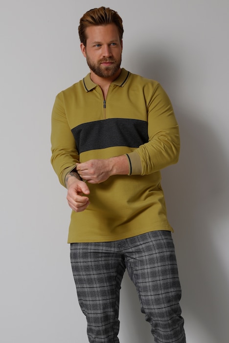 John F. Gee Sweatshirt, Troyerkragen, Streifen, bis 72/74