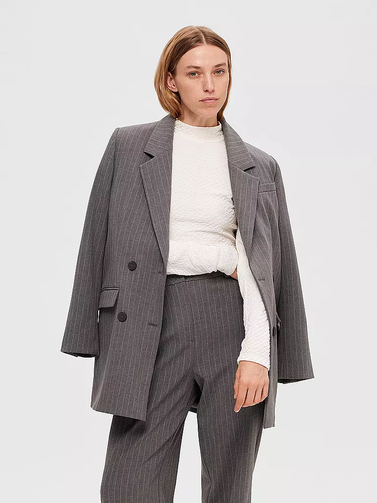 SELECTED FEMME Stehkragenshirt SLFGINNY weiss