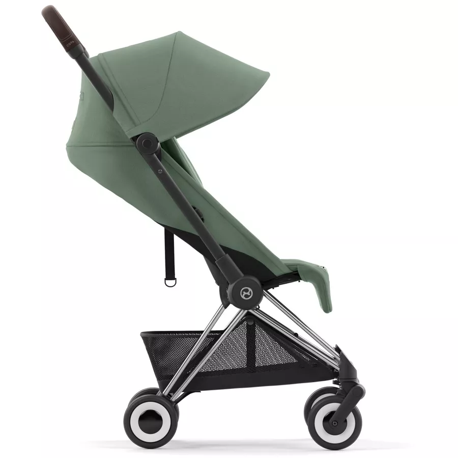 cybex PLATINUM Buggy Coya Chrome Dark Brown Leaf Green inklusive Babyschale Cloud T I-Size Plus Leaf Green  und Adapter