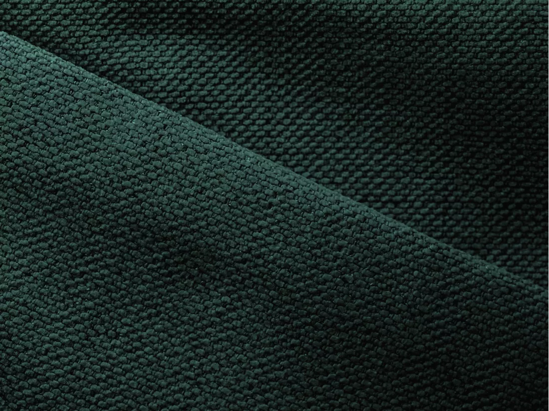 Canapé d'angle panoramique convertible en tissu texturé - bouteille verte - NANEA