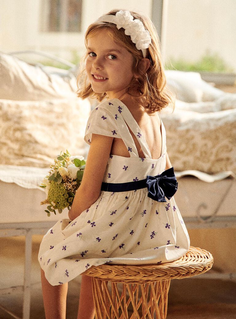 Robe écrue à fleurs