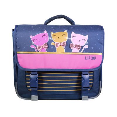 Cartable Lililou 38 cm - 2 compartiments - noir - Bagtrotter