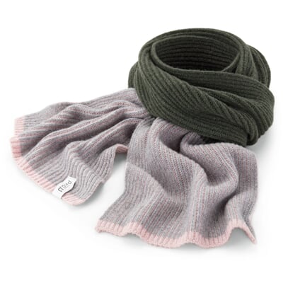 Unisex-Kaschmirstrickschal, Grün-Rosé