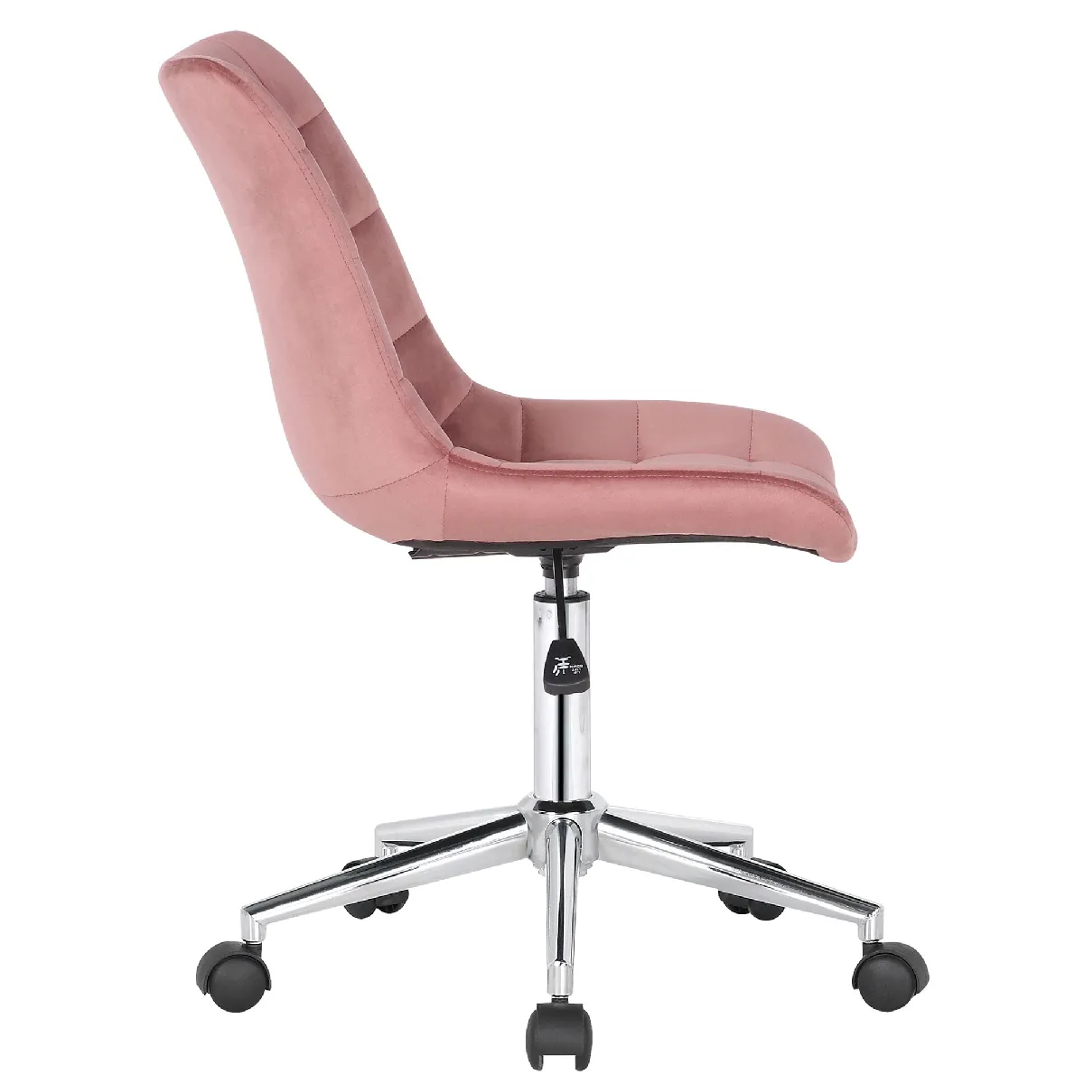 Decoshop26 Chaise de Bureau en Velours - Rose