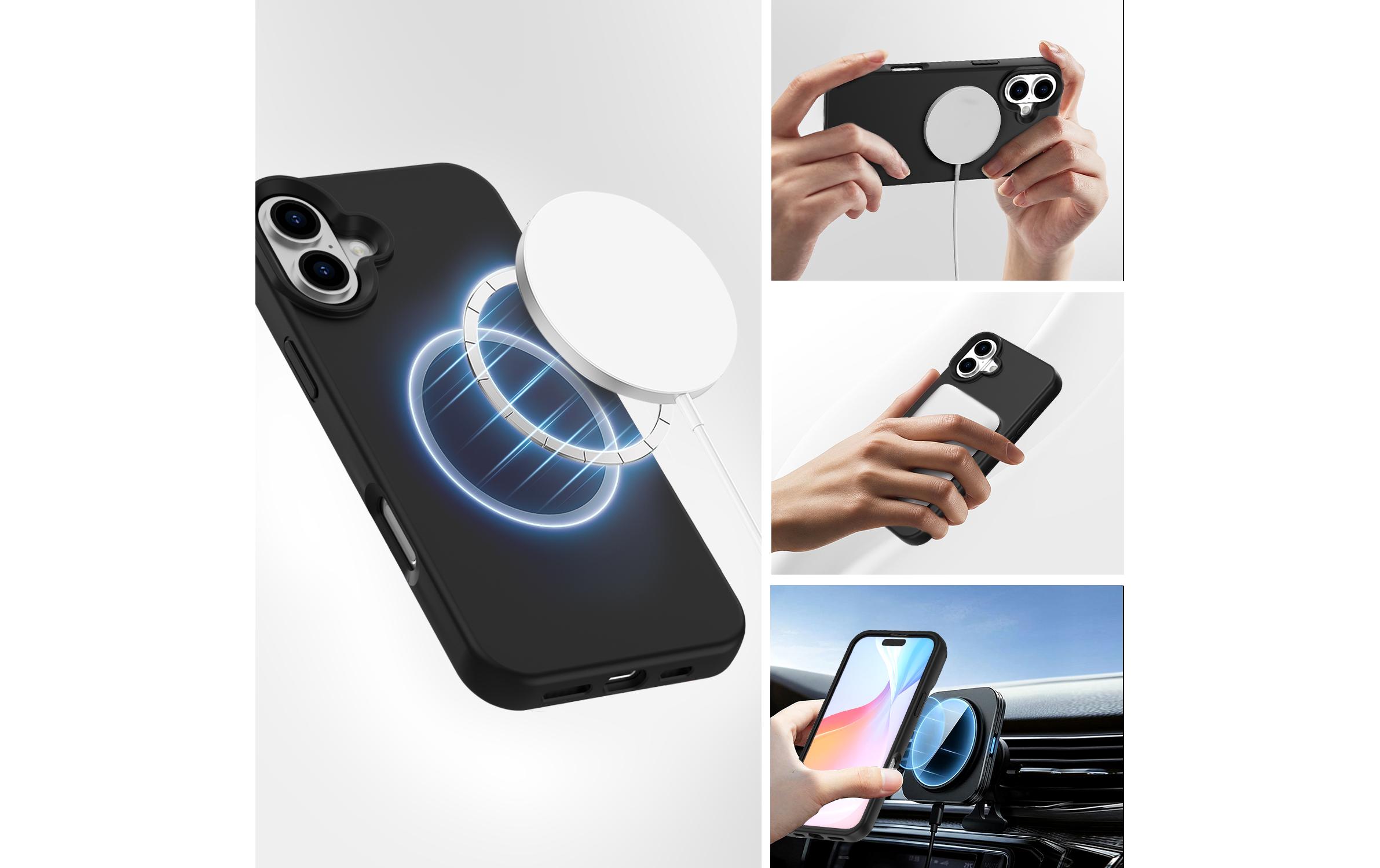 Back Cover Silicone Cupertino iPhone 16Schutzhülle mit integrierten Magneten für das Apple iPhone 16