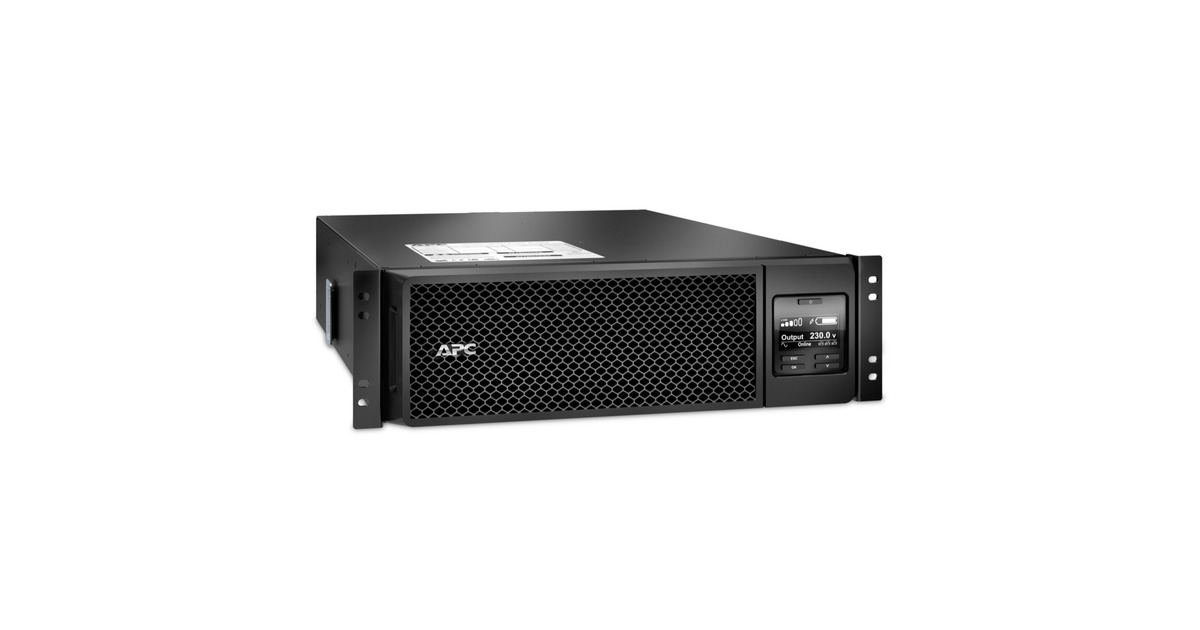 APCSmart-UPS On-Line 5kVA SRT5KRMXLI-6W ups  (Zwart, 4,5kW, 3U, 6x C13 + 4x C19, Netwerkkaart, Verlengde runtime, Rail kit inbegrepen)