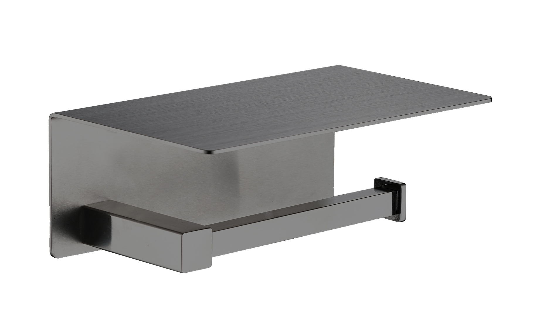 Plieger Altea toiletrolhouder met plateau geborsteld gunmetal