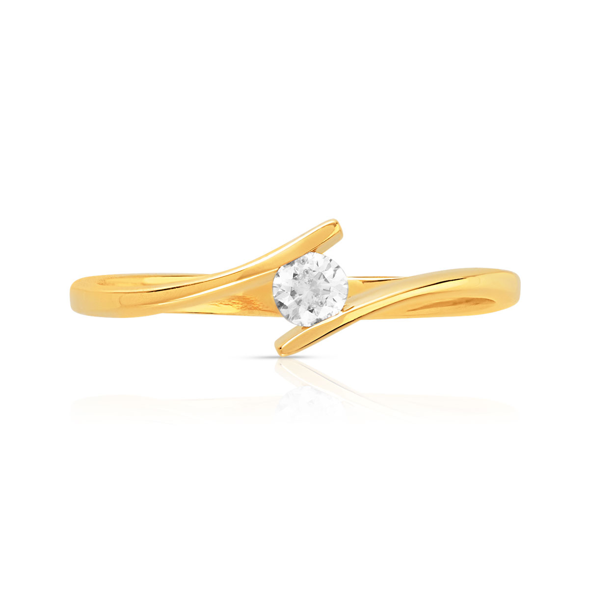 Solitaire or 750 diamant 0.10 carat H/P1