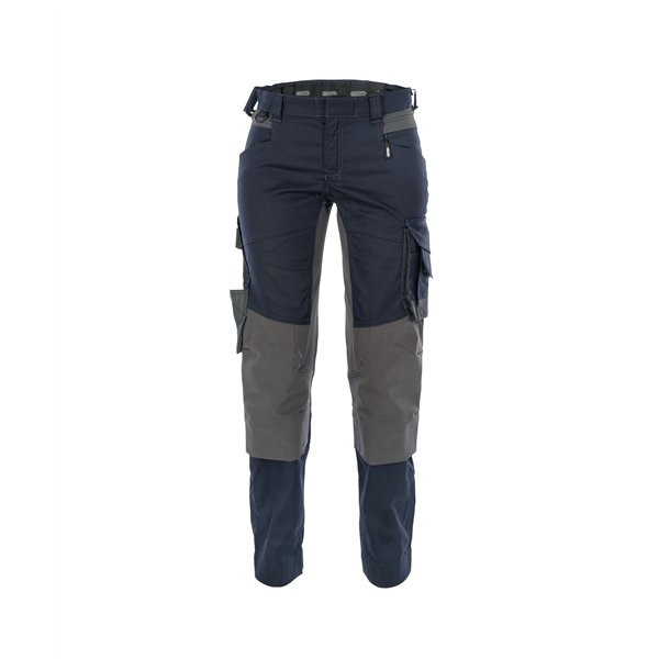 Dassy ® Dynax dameatbejdsbukser med stretch og knælommer midnatsblå/grå
