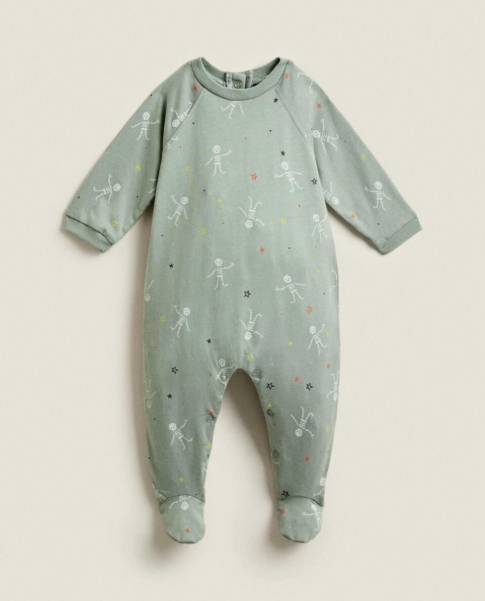 MACACÃO DE BEBÊ PARA O HALLOWEEN COM ESQUELETOS