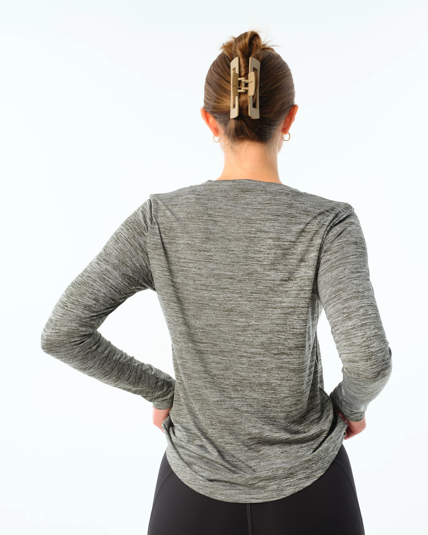 LEVITY Essential Marl Long Sleeve Green Forest Marl