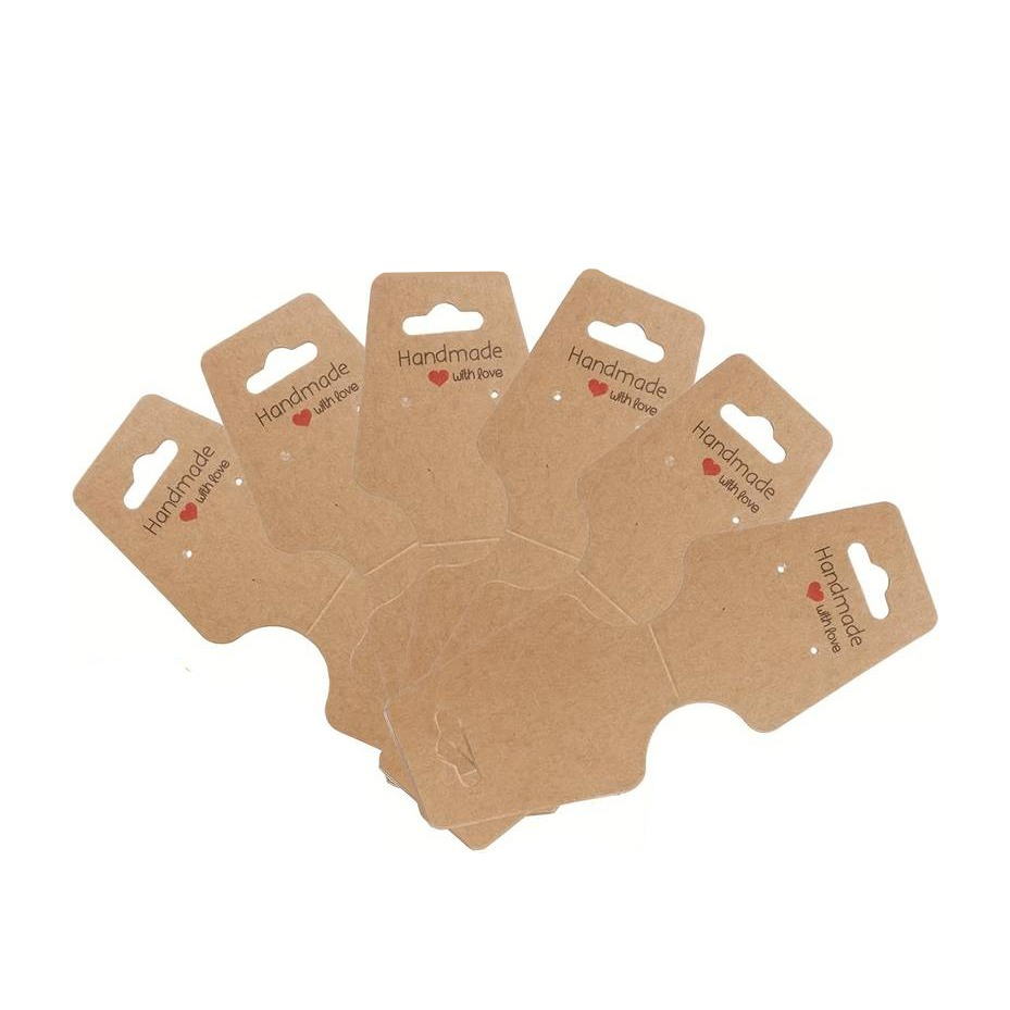 (50er Set) 12x4.5cm Selbstklebende Schmuck Etiketten DIY Geschenk Anhänger Display Karten - Handmade