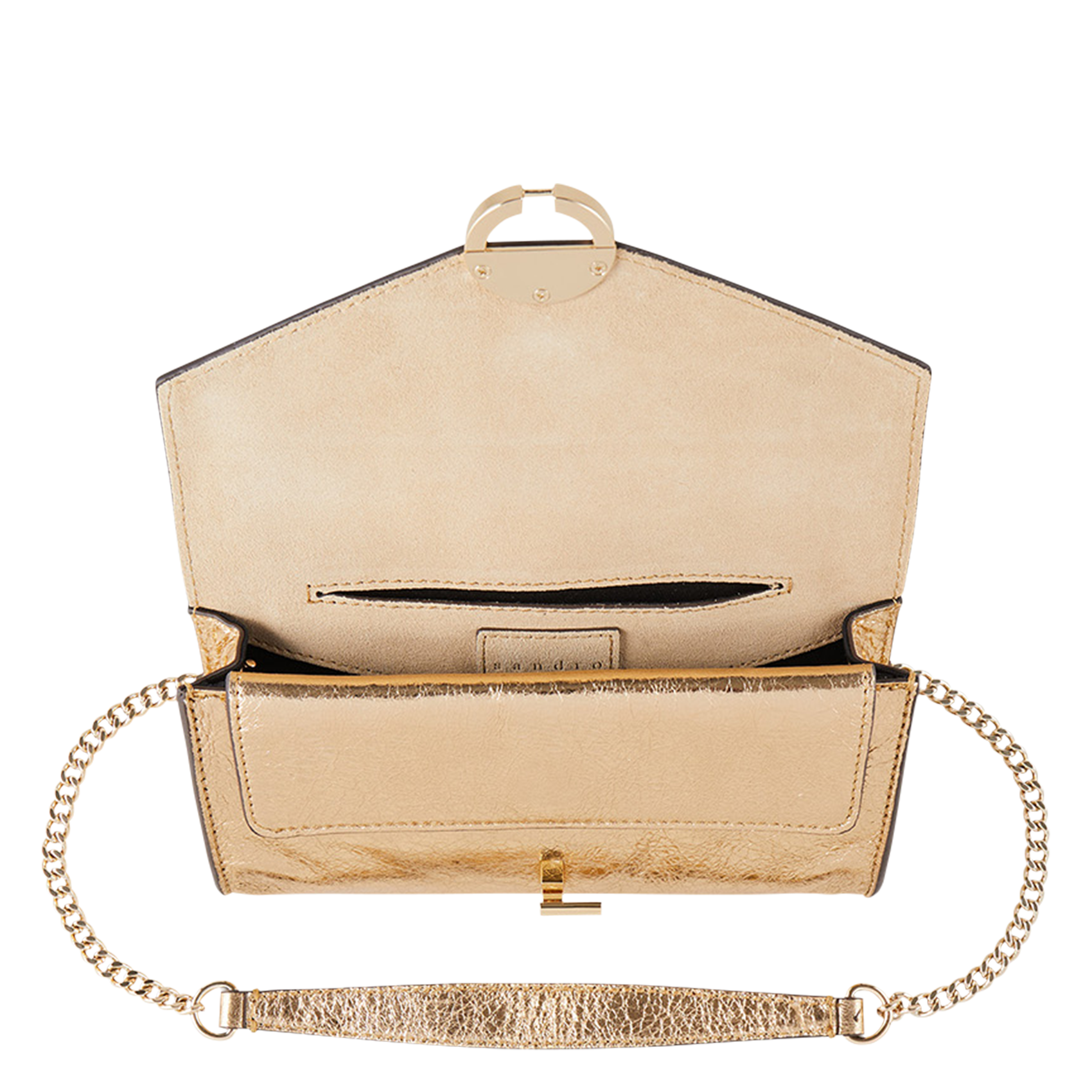 Pochette en cuir métallisé | Doré