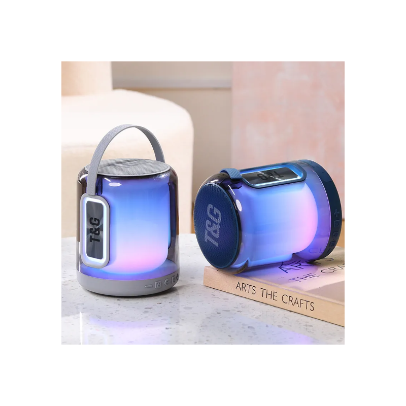 Caixa de som Bluetooth portátil Smartek com luz LED RGB