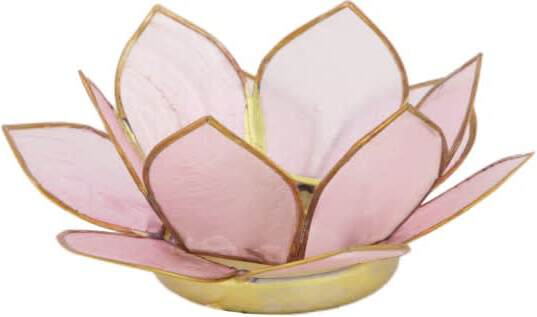 Dijk Natural Collections waxinelichthouder Lotus roze / goud D 10 H 4 cm