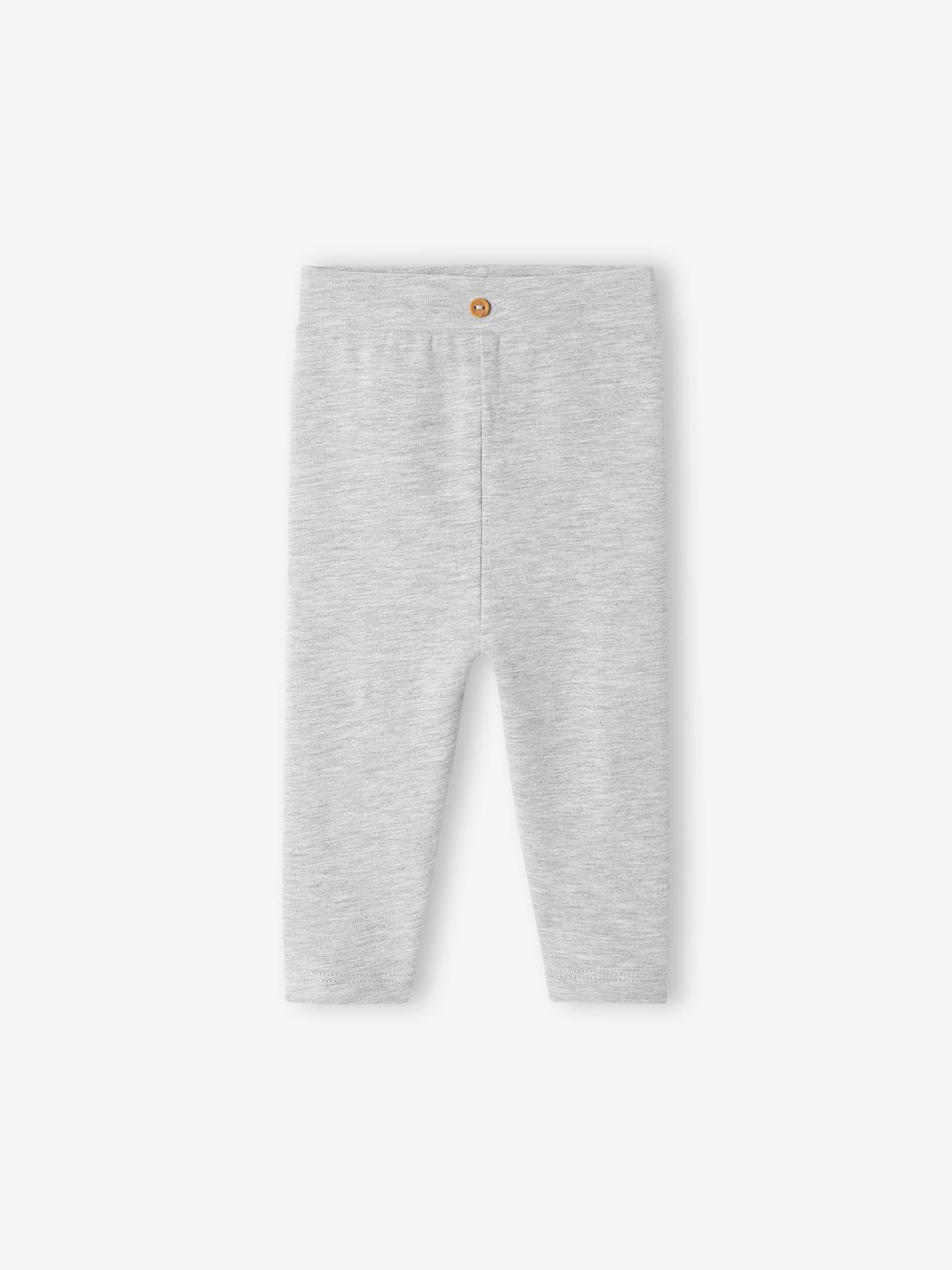 Leggings de bebê em algodão orgânico cinza mesclado