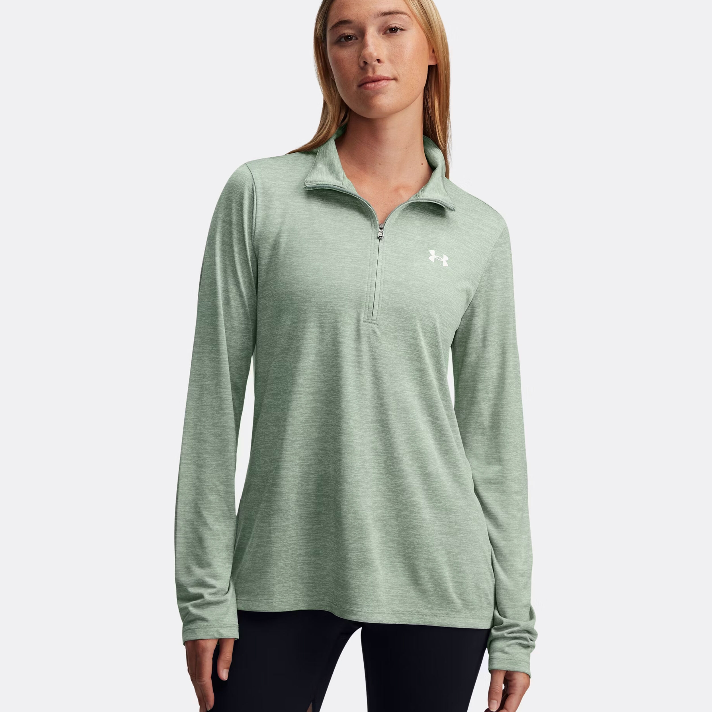 Under Armour Tech Half-Zip Haut Manches Longues Femmes - Sauge