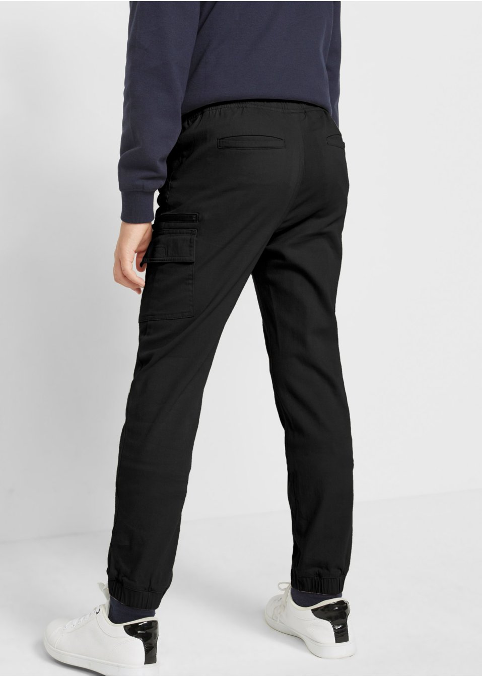 Pantalon extensible à taille élastiquée avec poches cargo garçon, Slim Fit