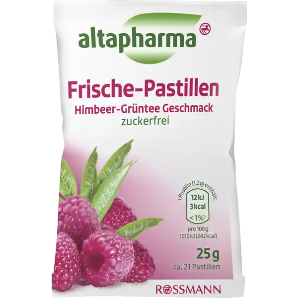 ALTAPHARMA FRISCHE-PASTILLEN HIMBEER-GRÜNTEE