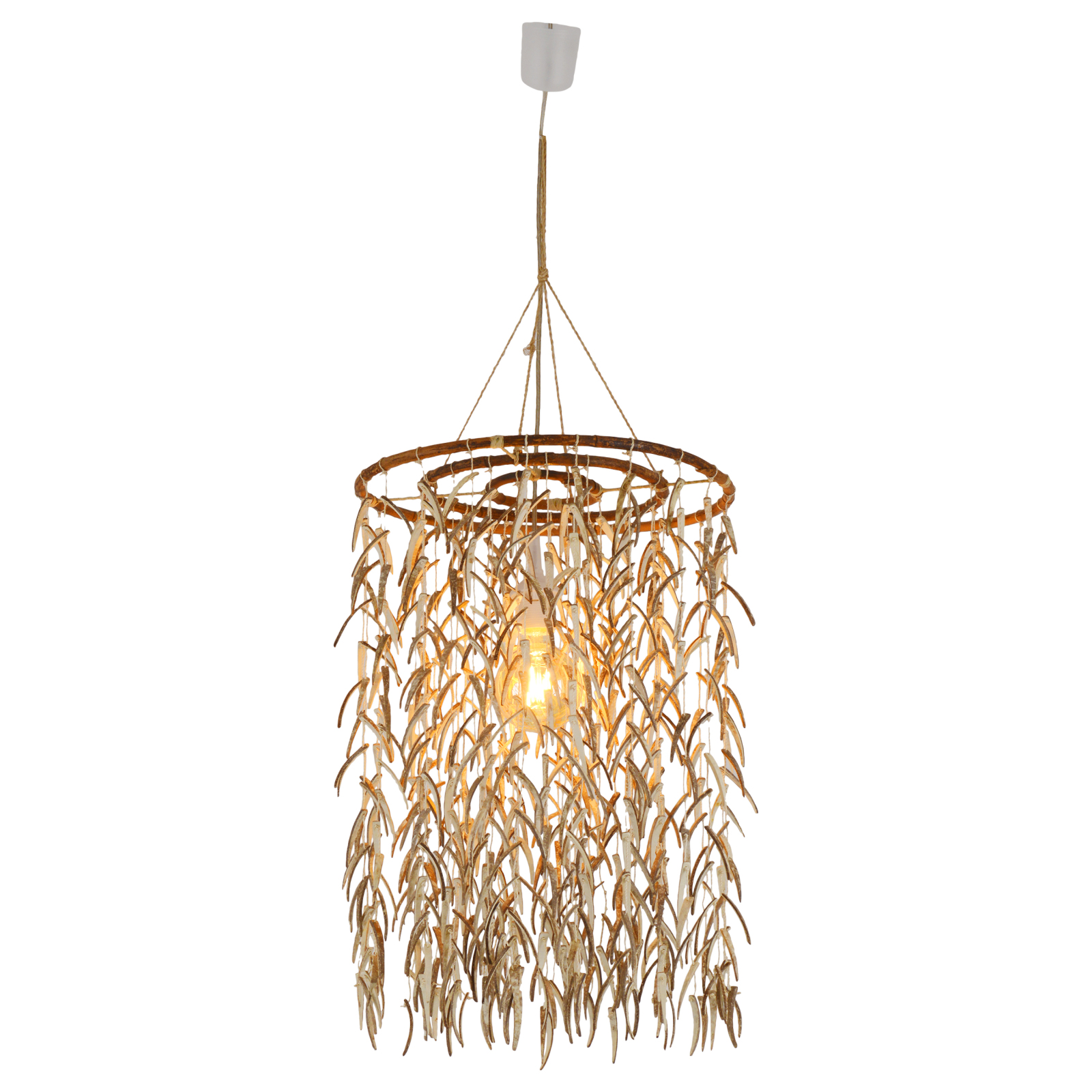 Pendelleuchte KOKOS - beige - Rattan