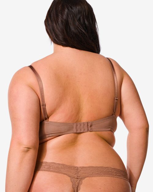 soutien-gorge préformé en dentelle avec armatures marron moyen